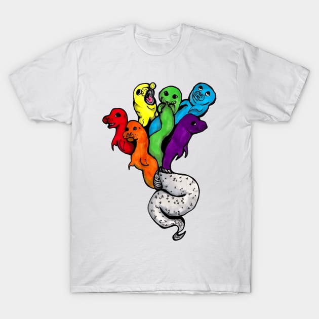 Pride Rainbow Aya Napa Sea Monster T-Shirt by jazmynmoon